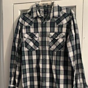 GAP Green and Blue Plaid Casual Shirt